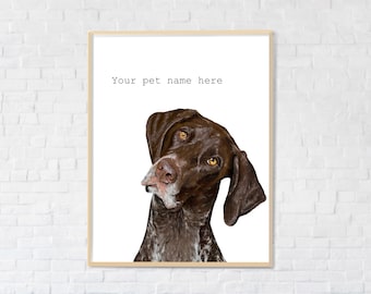 German Short Haired Pointer Print - digital print, instant download, GSP gifts, GSP prints, popular right now