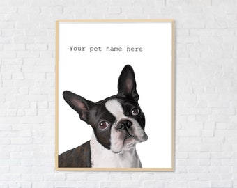 Boston Terrier Print - digital print, instant download, Boston terrier gifts, Boston illustration, trending now