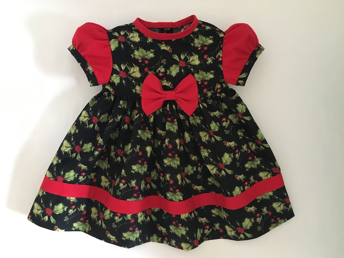 Adorable Christmas Dress for Baby Girl. Size 6 Months. Ready Etsy
