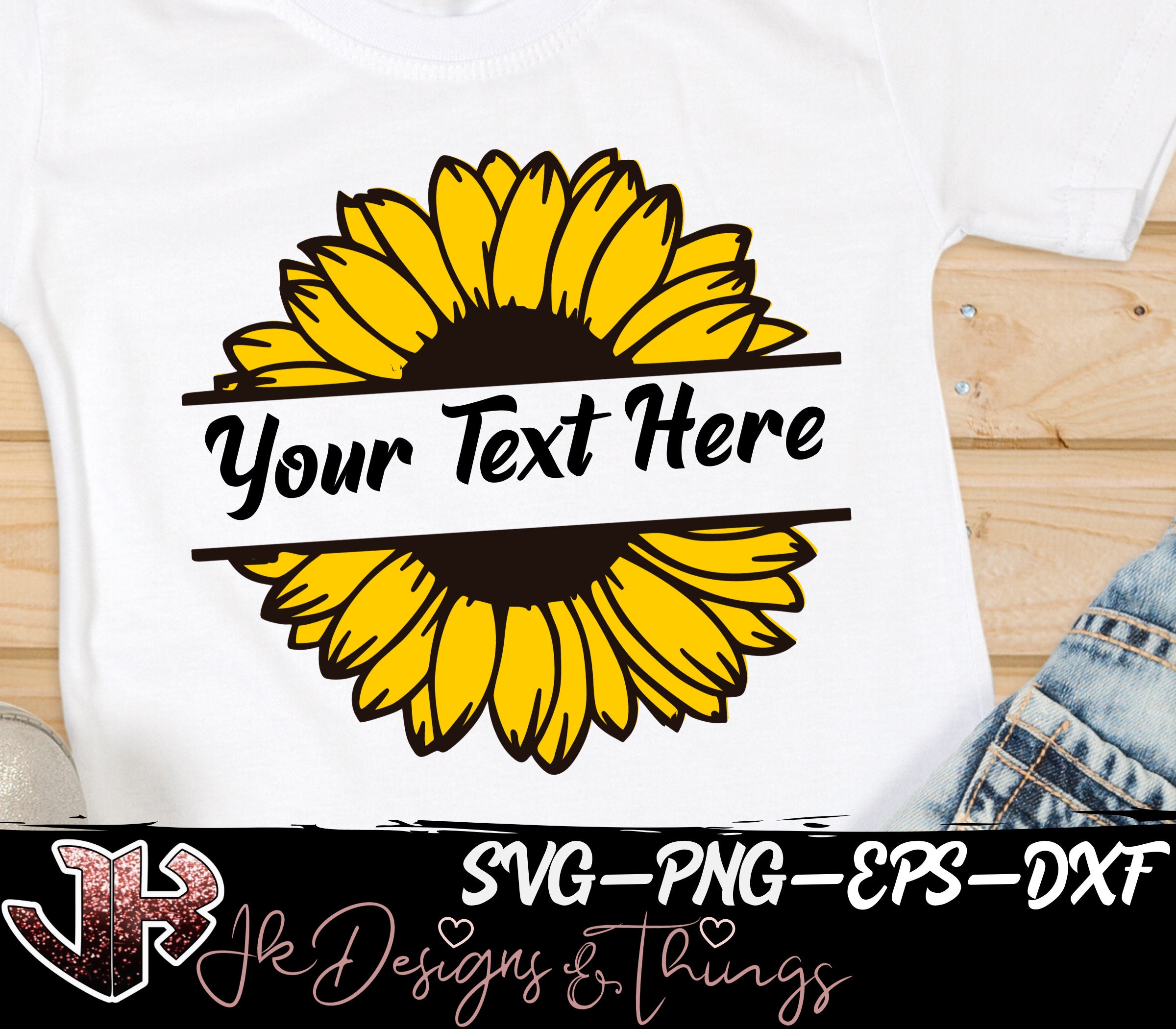 Sunflower Split Monogram SVG in 4 file formats | Etsy