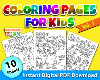 Dibujos para colorear para niños Vol. 1: 10 ilustraciones imprimibles (Descarga PDF)