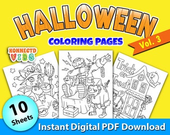 Halloween Coloring Pages Pintables volume 3 -  10 Printable Awesome Halloween Coloring Pages for Kids Teens and Adults