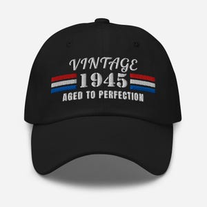 80th Birthday Gift Hat | Born in 1945 Patriotic Cap | Red White Blue | Vintage 80 Year Old Gift