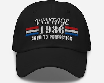 90th Birthday Gift for Grandpa or Dad • Born in 1935 Hat • 90 Years Old Baseball Cap • Vintage 1935 American Style Embroidered Hat