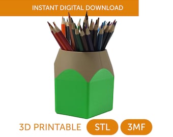 Giant Pencil Holder STL | Cute Teacher Desk Organizer | 3D Print File