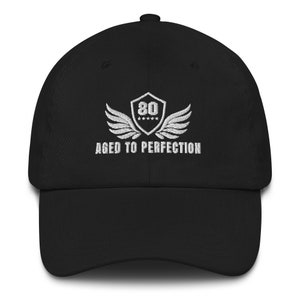 80 Year Old Birthday Gift Baseball Cap - Aged to Perfection 80th birthday gift for her or him
