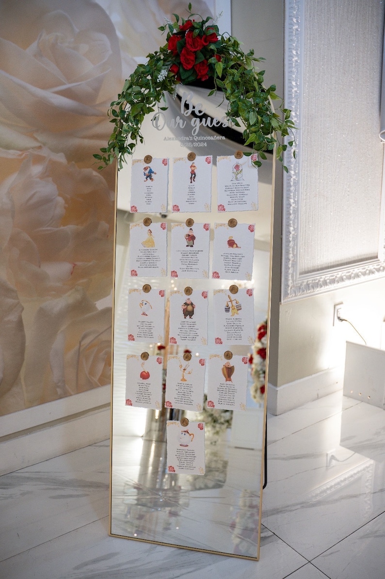 Seating Chart Cards/ Wedding Seating Chart/ Sweet Sixteen Seating Chart