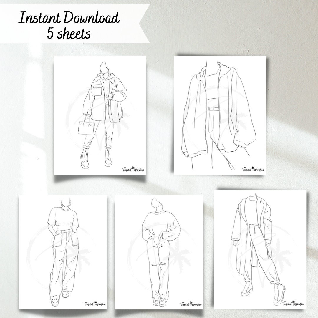 Fashion Coloring Book Design Clothes Digital Sheets Printable Fashion fashion-coloring-book-design-clothes-digital-sheets-printable-fashion
