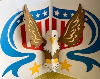 American Eagle Pop Up Patriotic Greeting Card