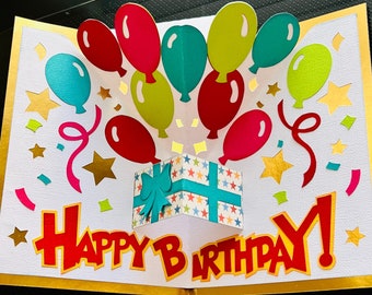 Pop Up Balloon Birthday Card