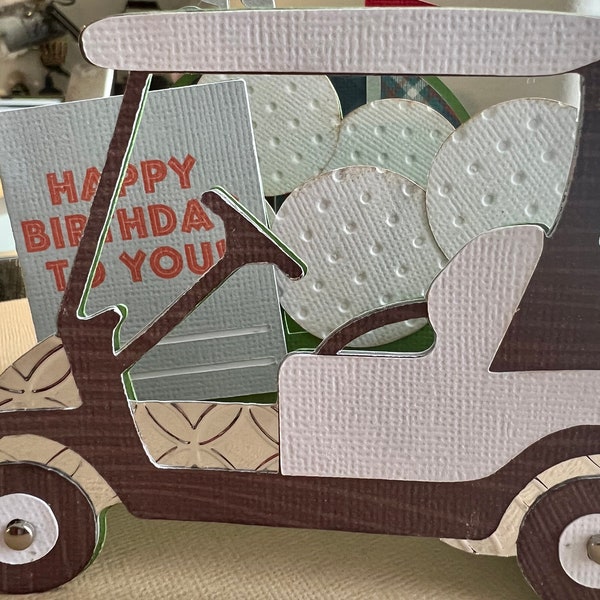 3D Golf Cart Box Card