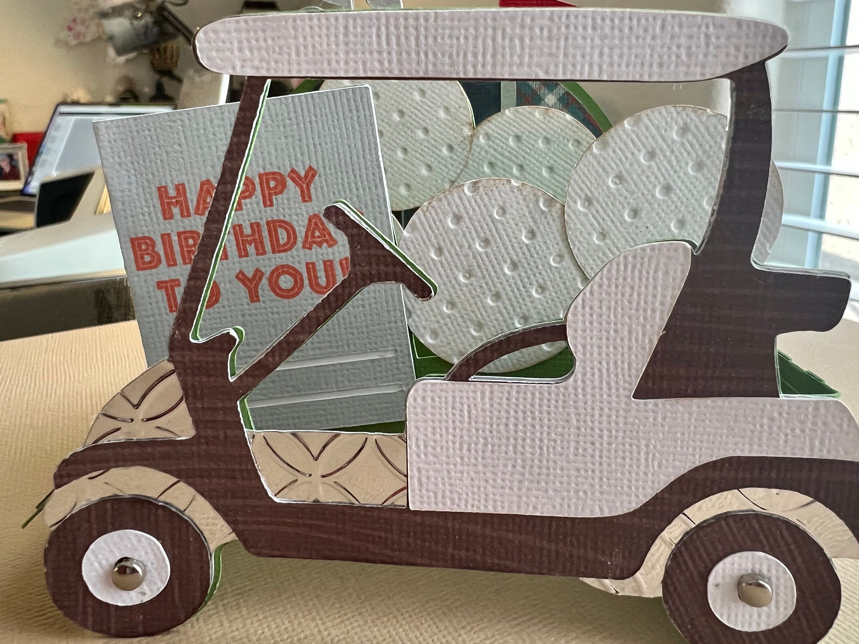 3D Golf Cart Box Card Etsy