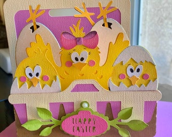 Pop Out Easter Chicks & Eggs Box Card