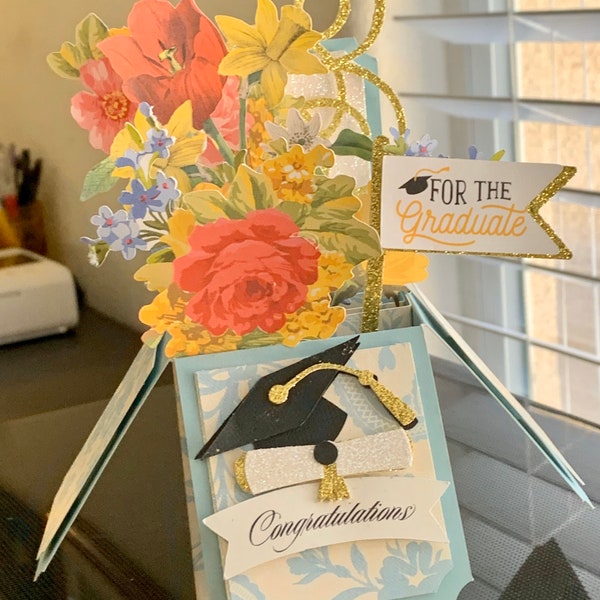 Graduation Floral Box Card