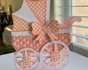 Baby Girl Carriage Pop Up Card