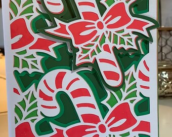 Elegant Candy Cane Christmas Card
