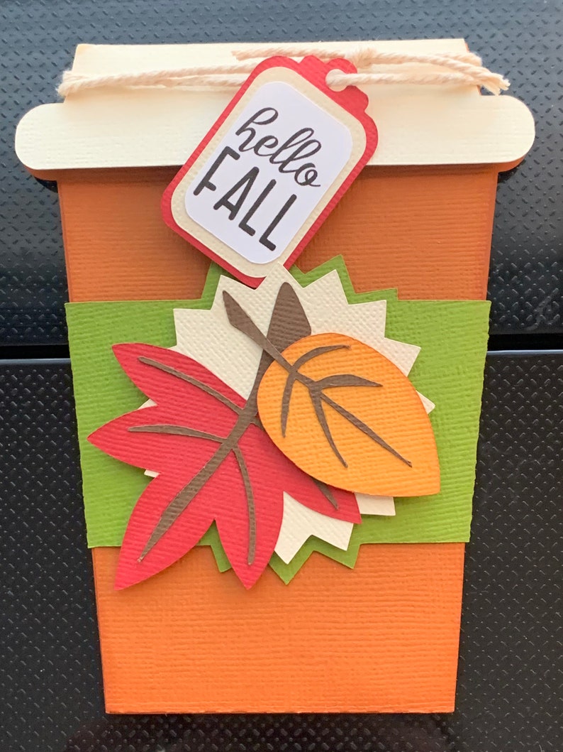 Seasonal Coffee Cup Gift Card Presenter Set 3 Etsy