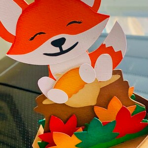 Fall Fox Pop up Card - Etsy