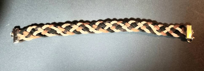 Lt dk Gray Lt Tan black dk.tan dk.gray Brown Suade 5-Braid bracelet made to order for any size you need colors: brown