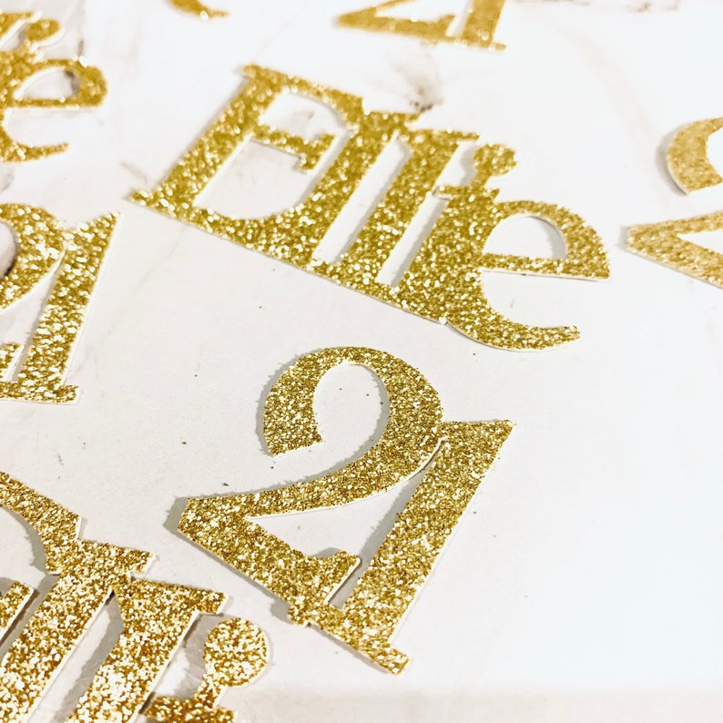 40 x Personalised Name & Age Glitter Table Confetti / Sprinkles, 21st Birthday Party, Any Number, Any Name, Gold, Many Colours afbeelding 9