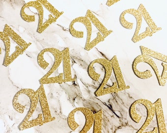 50 Glitter 21st Birthday Confetti: Handmade Table Sprinkles
