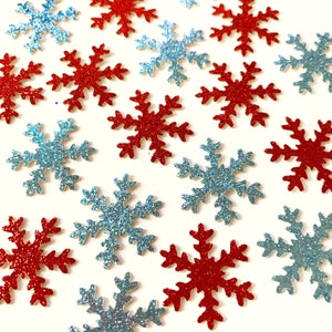 60 Snowflake Christmas Glitter Table Confetti Sprinkles, Large, Red, Gold, Silver, Green, Various Colours, Christmas Dinner, Party
