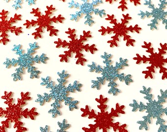 Glitter Schneeflocke Konfetti, Tischdekoration Weihnachten, handgefertigt UK