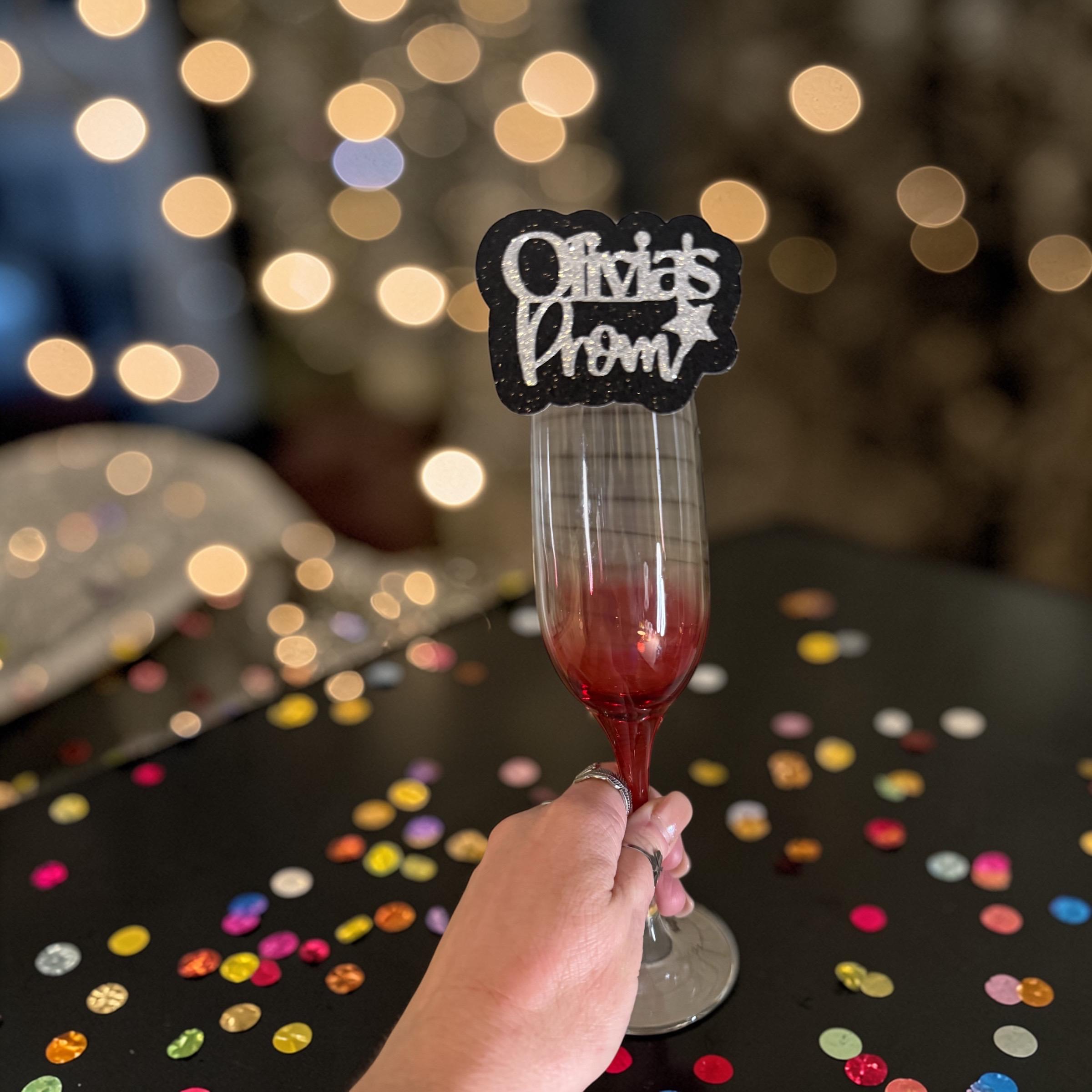 Prom Drinks 6 X Personalised Prom Drink Toppers, Charms, Prom 2026, Graduation - Etsy