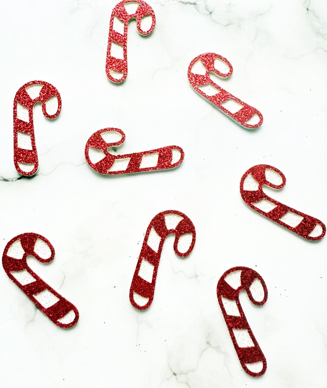 Candy Cane Christmas Glitter Confetti, Red and White, 16ct Etsy