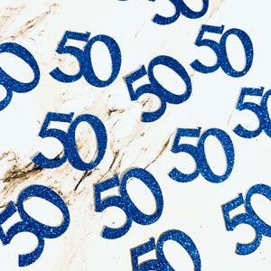 50 x Age 50 Glitter Table Confetti / Sprinkles, Birthday Party, Any Number, Anniversary, Many Colours