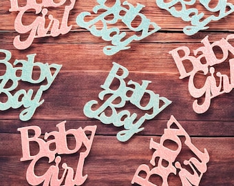 20 x Baby Shower Glitter Table Confetti / Sprinkles, Baby Shower, Gender Reveal Party, Baby Pink & Baby Blue, Baby Boy, Baby Girl