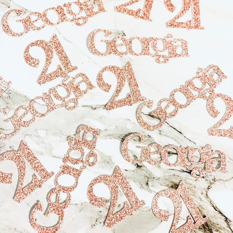 40 X Personalised Name & Age Glitter Table Confetti / | Etsy