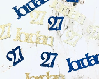 40 x Personalised Name & Age Glitter Table Confetti / Sprinkles, Double Colour, Birthday Party, Any Number, Any Name, Age 50