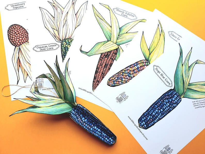 Printable Corn Ornaments: DIY Paper Craft Activity (digital Download ...