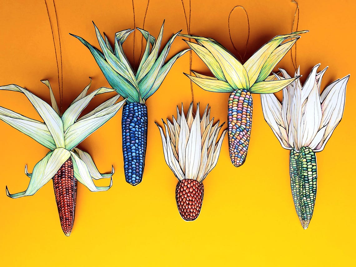 Printable Corn Ornaments: DIY Paper Craft Activity (digital Download ...