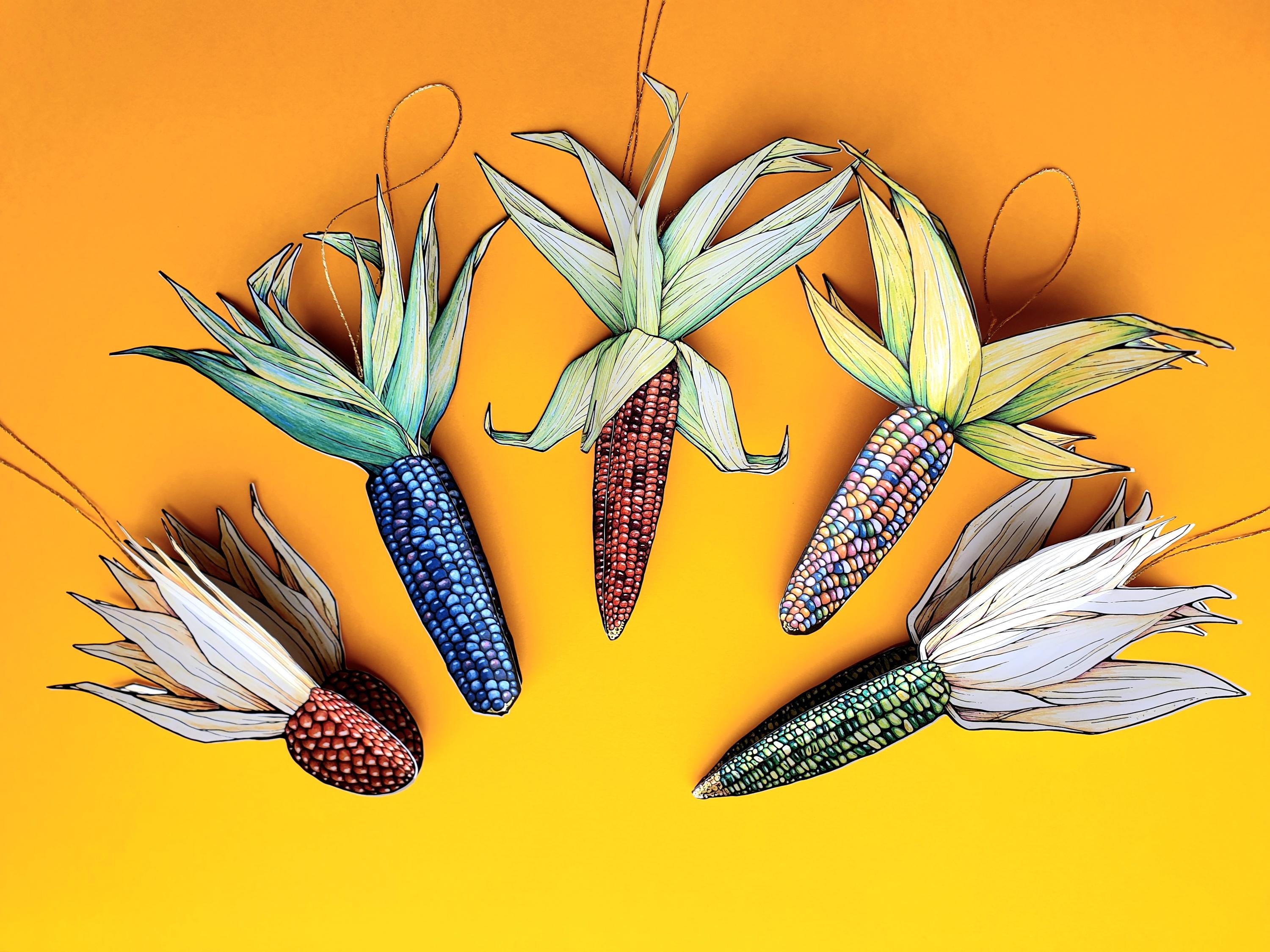 Printable Corn Ornaments: DIY Paper Craft Activity (digital Download ...