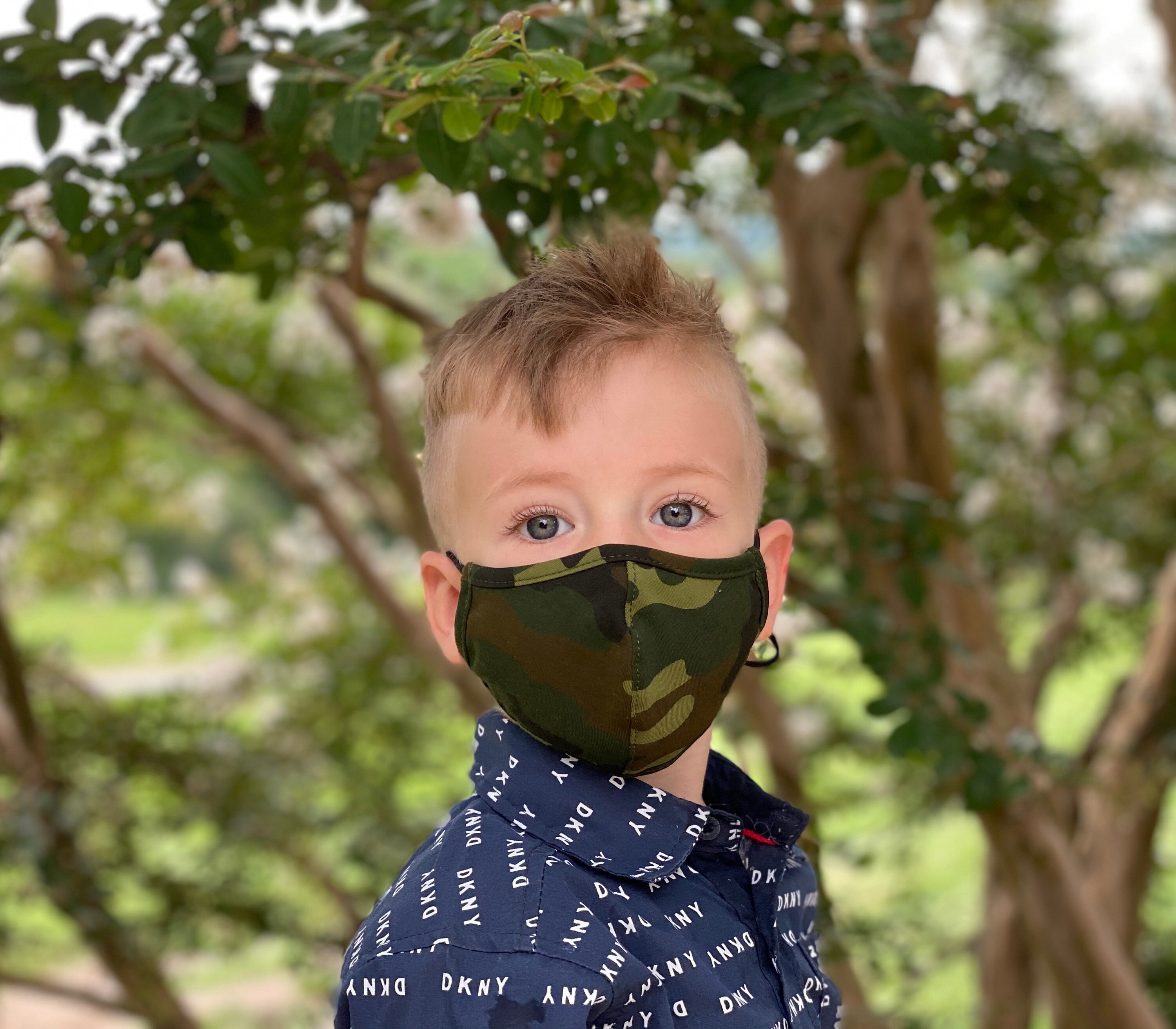 Kids Face Mask Army Camo - Made In USA - Adjustable & Washable Reusab…
