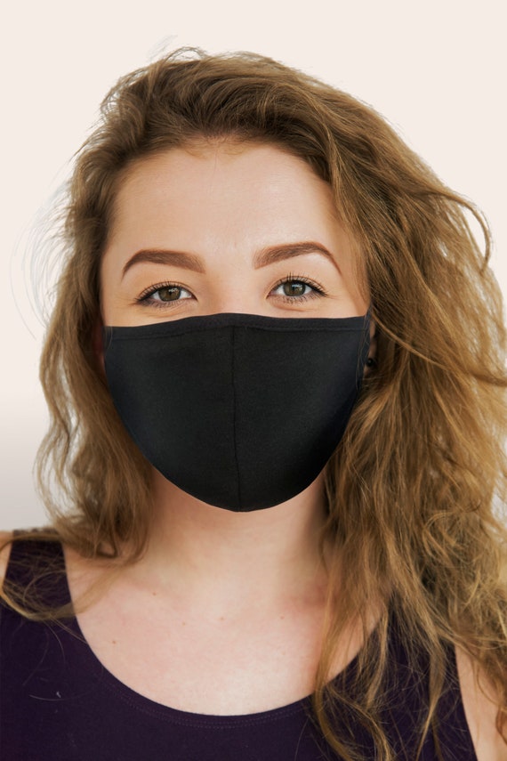 Reusable Face Mask High Quality Cotton in Black Adjustable and Etsy