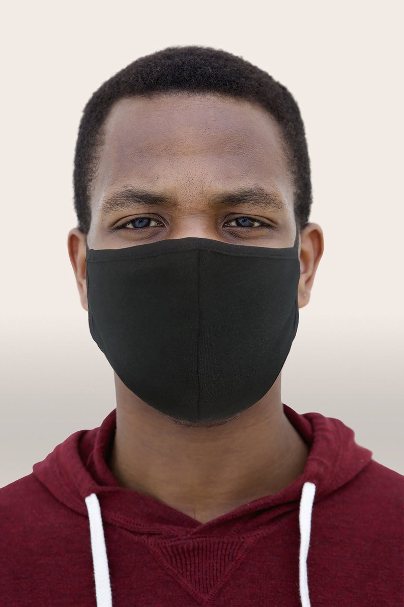 Large Size Reusable Black Face Mask Plus Sized for Big Guys Etsy