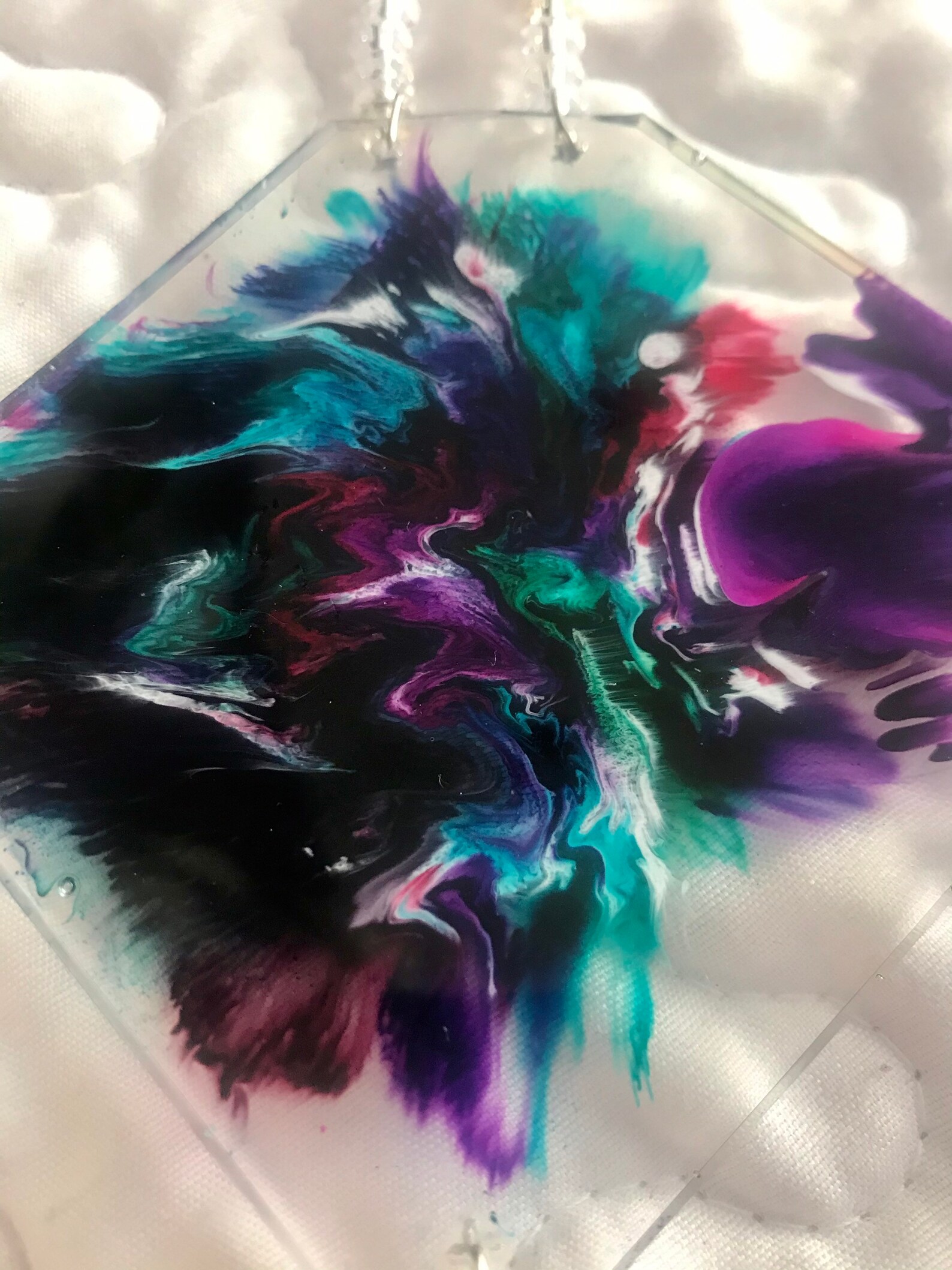 Resin Alcohol Ink Stained Glass Sun Catcher Etsy