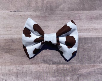 Chocolate Cow Print Bow Tie