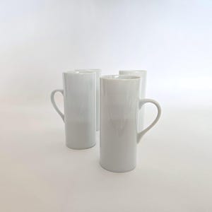 Set of 4 Mid Century Modern Espresso Cups / Vintage MCM Schmid / Aesthetic Porcelain Coffee Cups / Minimalist MCM Ceramic Tea Cups