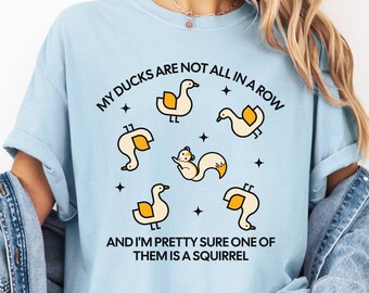 Colori di conforto, Le mie anatre non sono in fila, Uno è uno scoiattolo, Retro, Divertente, Vintage, Salute mentale, Umoristico, Citazione sarcastica