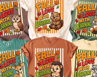Teacher Group Shirt, Fall T-Shirt, Comfort Colors, Halloween Team Tee, Thanksgiving, Stripe, Woodland Animals Tshirt, Harvest, Autumn