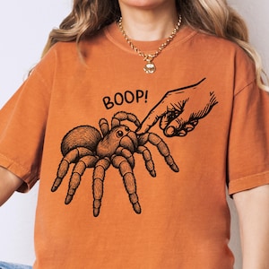 Boop the Tarantula Shirt, Comfort Colors Tee, Funny Spider Lover Gift, Arachnid Graphic, Gothic Nature, Halloween Tshirt, Funny Entomology