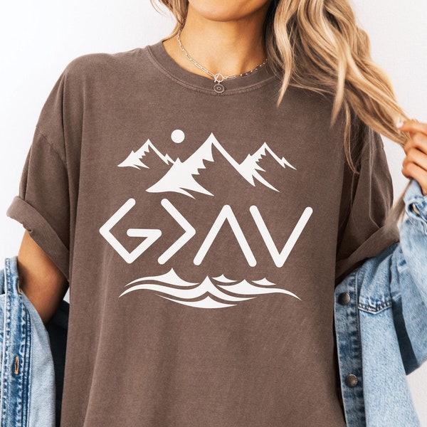 Comfort Colors®, God Is Greater Than The Highs And Lows, Christian Shirt, Vintage, Faith Apparel, Religious Tee, Bible Verse, Gift