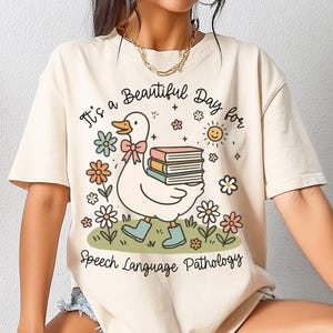 Speech Language Pathology, SLP, Comfort Colors, Speech Language Pathologist, Speech Therapist, SLPA, It&#39;s a Beautiful Day, Retro Duck, Gift