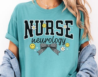 Camiseta de Enfermera Neurológica, Camiseta de Neurología, Colores Cómodos, Unidad de Cuidados Intensivos Neurológicos, Neurología, Equipo de UCI Neurológica, Enfermera Registrada, Enfermera Practicante, Retro, Neurociencia, Regalo