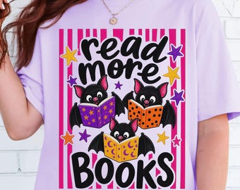 Halloween Bookish Shirt, Comfort Colors, Teacher Tee, Read More Books, Book Lover Tshirt, Reading, Literature, Language Arts, ELA, Librairan