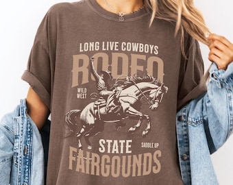 Rodeo State Fairgounds, Western Shirt, Comfort Colors®, Cowboy Tee, Saddle Up, Southern, Country Western Shirt, Horse Riding, Wild West Tee